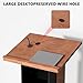 Mobile Podium Stand with Inclined Tabletop, Business Wooden Lecture Podium Reception Desk with Wire Hole, Portable Podium Stand for Meetings, Speeches, Classrooms, Churches