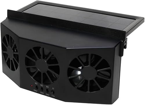 Surakey Ventilador solar para automóvil, ventilador de escape solar de automóvil de 2 W, ventilador de refrigeración de 3 agujeros para radiador de