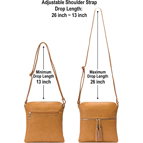 Image of Solene Womens Lightweight Medium Crossbody Purse with Tassel, Perfect Size Crossbody Bags for Daily Use, travel