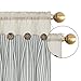 Cotton Linen Farmhouse Kitchen Valance Curtains Boho Rustic Button Valances Natural/Sage Green Stripe Color Block Window Valances Rod Pocket Small Window Curtain for Cafe Bathroom Bedroom Drapes