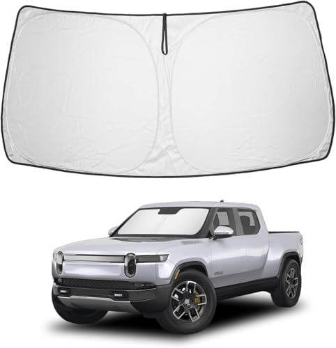 Proadsy Windshield Sunshade Custom for Rivian R1T 2022-2025 2026 Block Sun & UV Foldable 4-Layer...