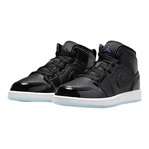 Jordan 1 Mid Pre School Black/Dark Concord-White DV1339-004 2Y3