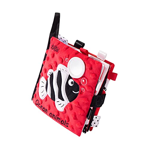 Cipliko Libro de Tela Suave Baby First - Libros Blandos arrugados interactivos de Alto Contraste para bebés - Bebé Educación Temprana Desarrollo Cerebral Animal Libros Suaves Niñas Niños Juguetes