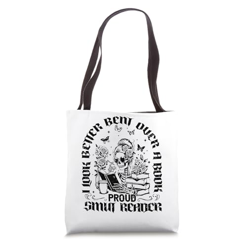Bolso tipo tote con diseño 'I look Better Bent Over A Book' para amantes de novelas románticas miniatura 1