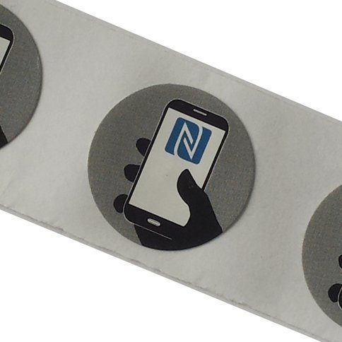 Paquete de 10 tags NFC Sticker gomo NTAG213 redondo 25mm - Grabables y programables - Compatibles con todos los smartphones NFC! Envío Inmediato!