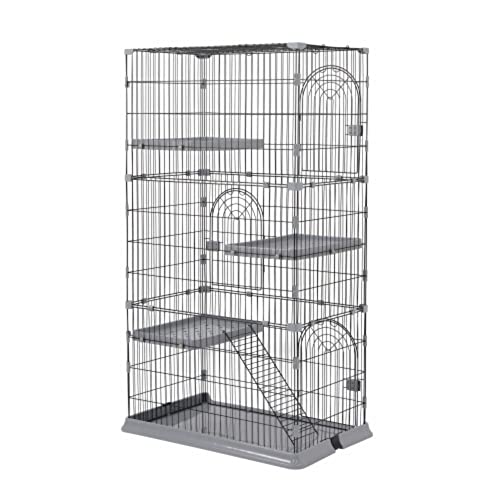 オーエスジェイ(OSJ) 猫ケージ キャットケージ 3段 おしゃれ キャットハウス ネコハウス 留守番 梯子付き 保護 脱走防止 組み立て簡単 多頭飼い 多頭 ペットケージ