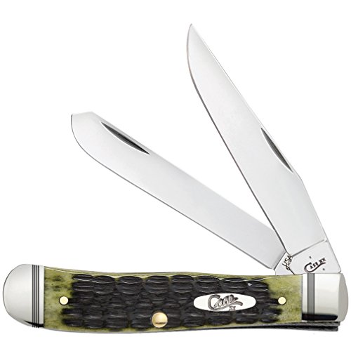 CASE XX WR Pocket Knife 22541 Trapper Crandall Jig Olive Green Bone
