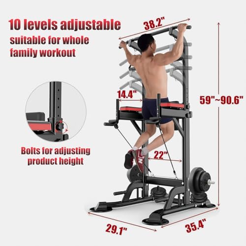 Dip Bar ONETWOFIT Power Tower Pull Up Bar Station, Multi-Function