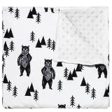 TANOFAR Bear Baby Blankets, Minky Toddler Blanket for Boys Girls, Dotted Backing, Double Layer, Crib Receiving Blanket, for Nursery/Stroller/Toddler Bed/Carseat, 30 x 40 Inch