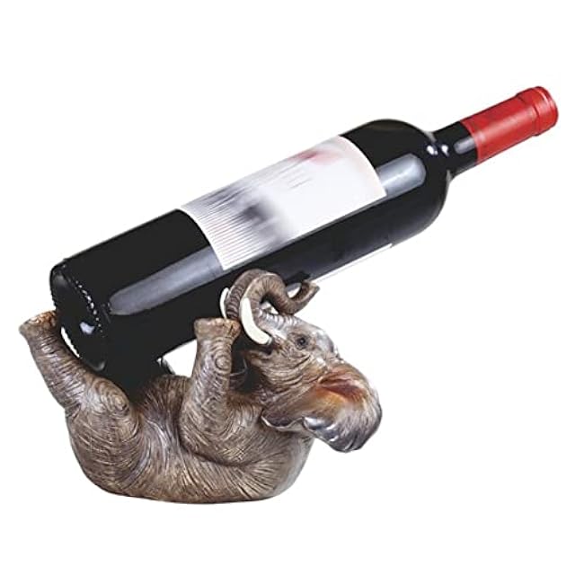 ICE ARMOR Lucky Wealth Thai Elephant Wine Rack Bottle Holder, Wine Rest Figurine Statue, Feng Shui Home Decor on Tabletops and Counters, Wine Lovers Anniversary Housewarming Unique Gifts for Her