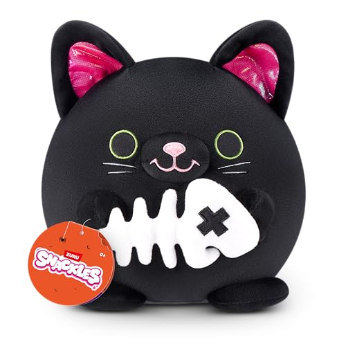 Snackles Series 1 Plush 8-inch Kitten with Fish Bone (SALEM) by ZURU Plush with Snack Accessory