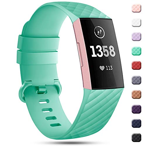 Gogoings Bracelet Compatible pour Fitbit Charge 3 Turquoise Cover
