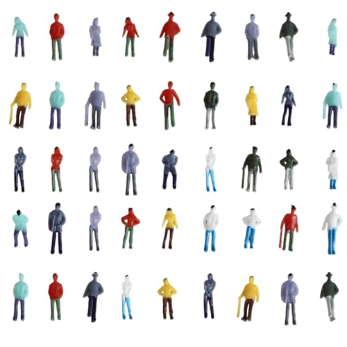 LQUYTA 50 peças mini figuras de pessoas escala 1:50, figuras para belenes, figuras de pessoas pequenas sentadas e de pé para cenas em miniatura