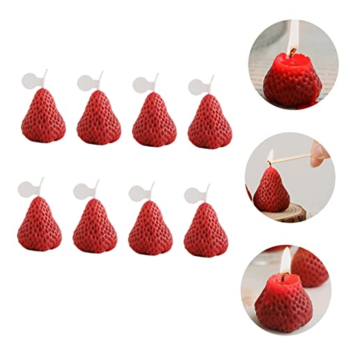 Parliky Tealight Candles 8 Pcs Strawberry Scented Candle Para Mesa De Candle Photo Prop Mini Scented Candle Dining Table Red Travel Wax Candle Paraffin Bedroom Candle Aromatic Candle Candles #TOP6