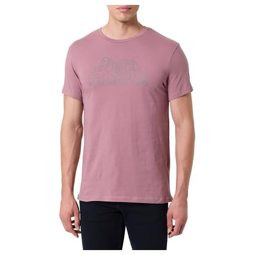 JEEP J Man T-Shirt Move Mountains Large Print J24s Camiseta DE Manga Corta, Color Malva, M para Hombre