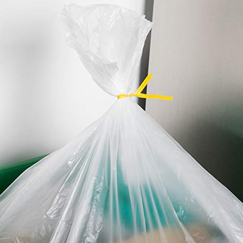 Oasis Supply, 2000 Piece 4" Laminated Paper Twist Ties, Bulk With Dispenser Box (Yellow) #TOP3