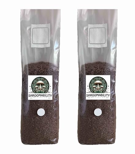 Shroomability Wood Mushroom All in One Grow Bags 5 lb | Sawdust Mushroom Grow Kit | for Lions Mane, Oyster, Turkey Tail, Maitake, Reishi. (2 Bags)