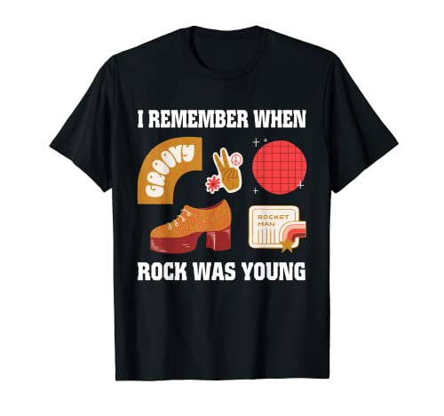 Recuerdo cuando el rock era joven camiseta cita música & botas Camiseta