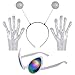 obmwang Alien Costume Accessories with Alien Headband, Glasses, Gloves for Women Men Halloween Cosplay Party