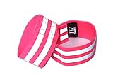 LW Reflective Ankle Band Wristband (Pair) Yellow Pink with Bonus Reflective Sticker