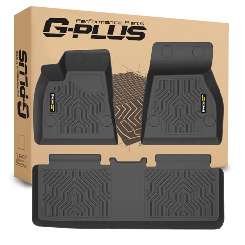 G-PLUS Floor Mats Set Compatible with Tesla Model S 2015-2020 (Only for Model S Badging) All Weather Full Cover Protection TPE Floor Liners Model S Accessories Black alfombras para carro 3PCS