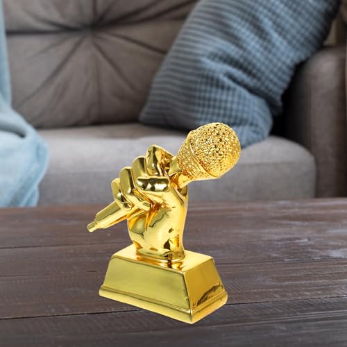 Trofeo de micrófono dorado LALAFINA de resina para regalar 7
