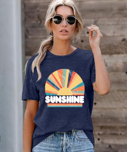 Image of Vacay Mode T Shirts for Women Summer Beach Hawaii Vacation Short Sleeve Tops Holiday Cruise Getaway T Shirts
