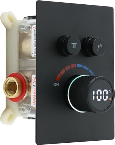 Solid Brass Shower Mixer Valve, Concealed 2 Way Outlet LED Digital ...