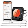 BFOUR Bluetooth grillthermometer, digitale draadloze BBQ thermometer met 2 sondes, vleesthermometer, braadthermometer, 2…