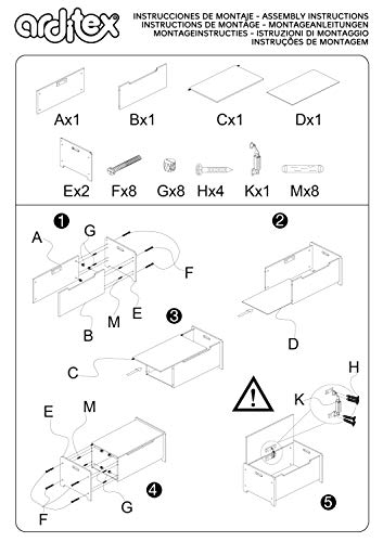 ARDITEX – Spielzeugtruhe aus Holz Stitch – 62,5x40x37 cm – Farbe Blau – Ideal zum Aufbewahren von Spielzeug, Kleidung oder Gegenständen im Kinderzimmer