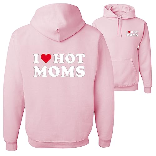 wild custom apparel I Heart Hot Moms FRONT AND BACK Mens Hoodies