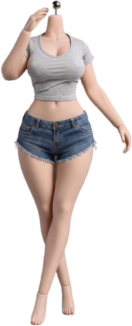 AMITD YM611 - Statuetta femminile in scala 1/6, 30,5 cm, tono normale, senza cuciture, piedi staccabili, scheletro in acciaio per testa 1:6, fai da te