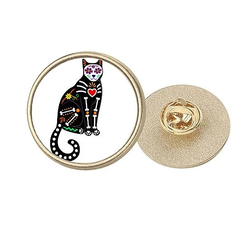 Broche chat noir Halloween en métal doré cadeau idéal fête