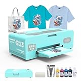 ZREVSB A3 R1390 DTF Printer Bundle with Roll Feeder, White Ink Circulation System, Auto Cleaning, Multi-Material Compatible for Custom Garment and T-Shirt Printing, White, Desktop, 28x23.6x15 Inches