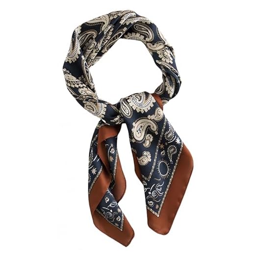 MINIDORA Satin Scarves for Women 27.5 × 27.5 inches Medium Square Elegant Silk Feeling Head Scarf B007-Navy Blue