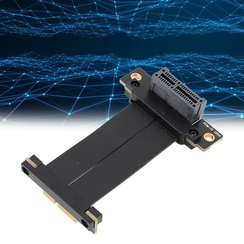 Risegun PCIe 4.0 X1 Riser-Kabel Dual 90 Grad Rechtwinkliges PCI Express 4.0 X1 Verlängerungskabel für M.2, WiFi, Firewire, USB, Soundkarten (5cm)
