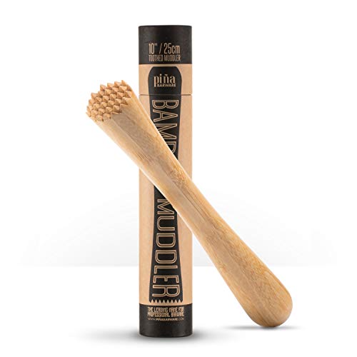 Piña Barware Professional Cocktail Muddler - 10" / 25cm Bamboo with Toothed Muddler
