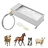 BANLICALI 7.5L Water Trough for Livestock, Self Filling Watering Trough with Float Valve and 3.28ft Hose, 304 Stainless Steel Water Tank for Horse Goat Pig Cow Deer, Silver 19.7' L x 8.3' W x 5.3' H