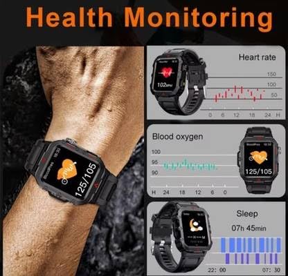 Image of MVC Enterprise Q11 Smartwatch, 2.01 inch TFT Display, Bluetooth 5.0, 100+ Sports Mode, Waterproof, Grey Strap