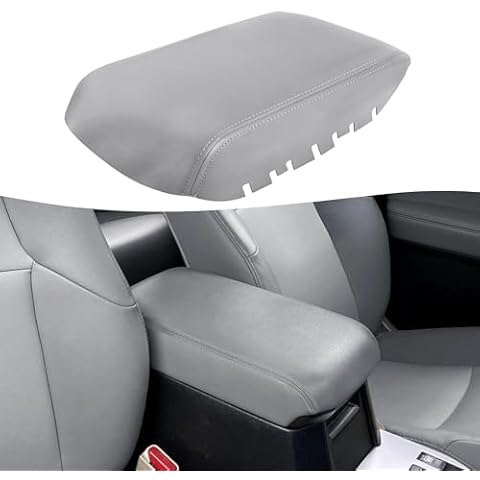 KBH Car Center Console Armrest Cover Replacement for Toyota 4Runner 2010-2023, Vinyl Leather Replace Upholstery, Anti-Scratch, Gray Cover