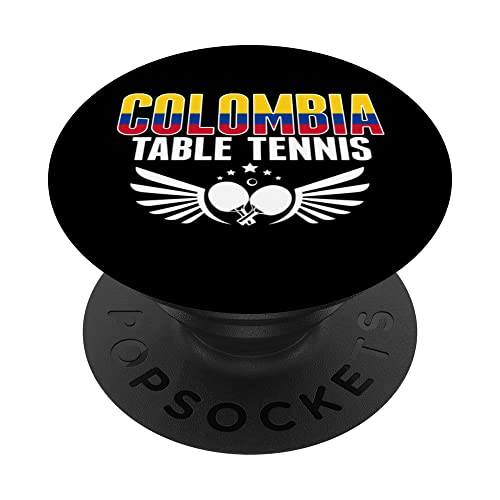 Colombia Table Tennis Lover Support Colombian Ping Pong Team PopSockets Swappable PopGrip, Black