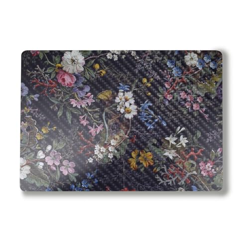 Carbon Fiber Laptop Skin Compatible with Surface Laptop 7 15" (2024) - Midnight Blossom - Premium 3M Vinyl Protective Wrap Decal Cover - Easy to Apply | Crafted in The USA by MightySkins