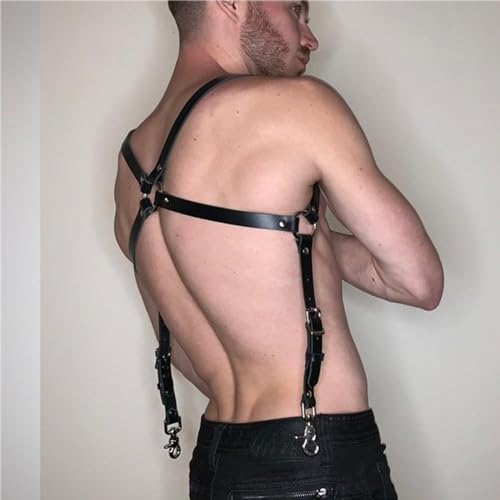BDSMAGE Harness Leder Hosenträger Herren Gay Sissy Dessous Männer Reizwäsche für sex Fetisch Harness (B)