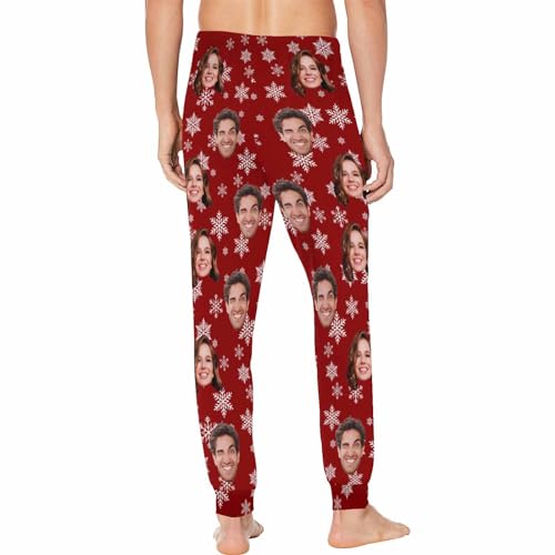 Custom Men's Pj Pants with Photo Personalized Pet Face Pajama Pants Birthday Funny Gift for Him Boyfriend Husband3