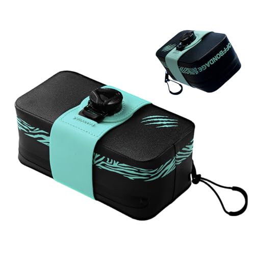 Nkmujil Bolsa para sillín de bicicleta, bolsa de sillín de bicicleta de carretera, bolsa organizadora de almacenamiento portátil impermeable, accesorio de montaje rápido para ciclismo de montaña