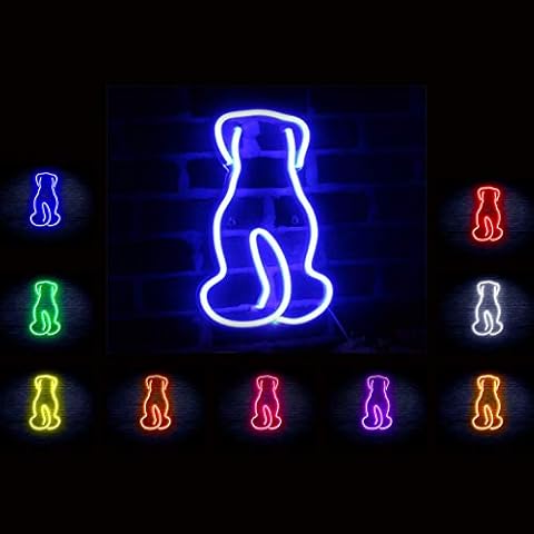 Dog Puppy Back Pet Flex Silicone LED Neon Sign Blue st16s32-fnu0022-b Cover