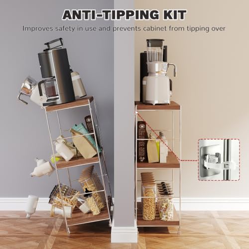 Image of 3-Tier Industrial Bookshelf, Wood and Metal Shelf Unit, Storage Bookcase