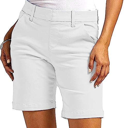 hlysgo Women Stretch Twill Shorts 2025 Summer Casual Slim