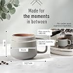 Ava Nord Céramique tasses de café en grès tasses à café sans plomb, non toxique & Lave-vaisselle Coffre-fort. Design nordique pour Cappuccino, Tea, Latte, Cacao (Frêne Sage, 12 oz / 340 (en ml)