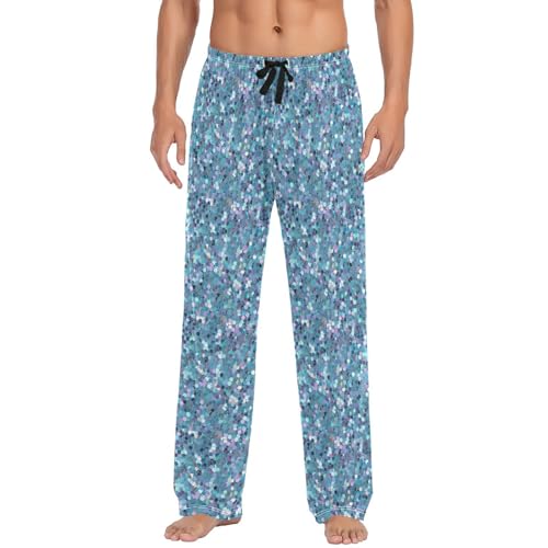 Men's Glitter Pattern Pajama Pants with Elastic Waistband | Soft Lounge Sleepwear | Breathable Sleep Pants for Home（271）